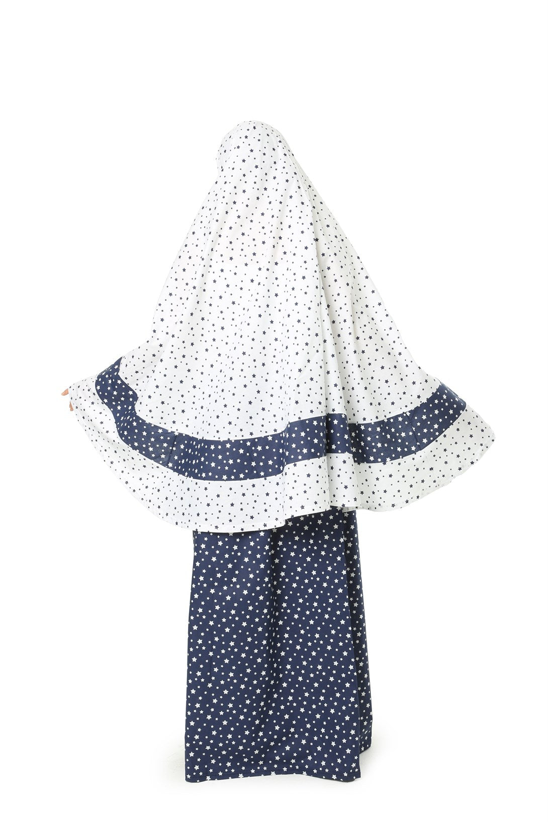Women's Prayer Dress Mint Color Star Printed Belt Pattern