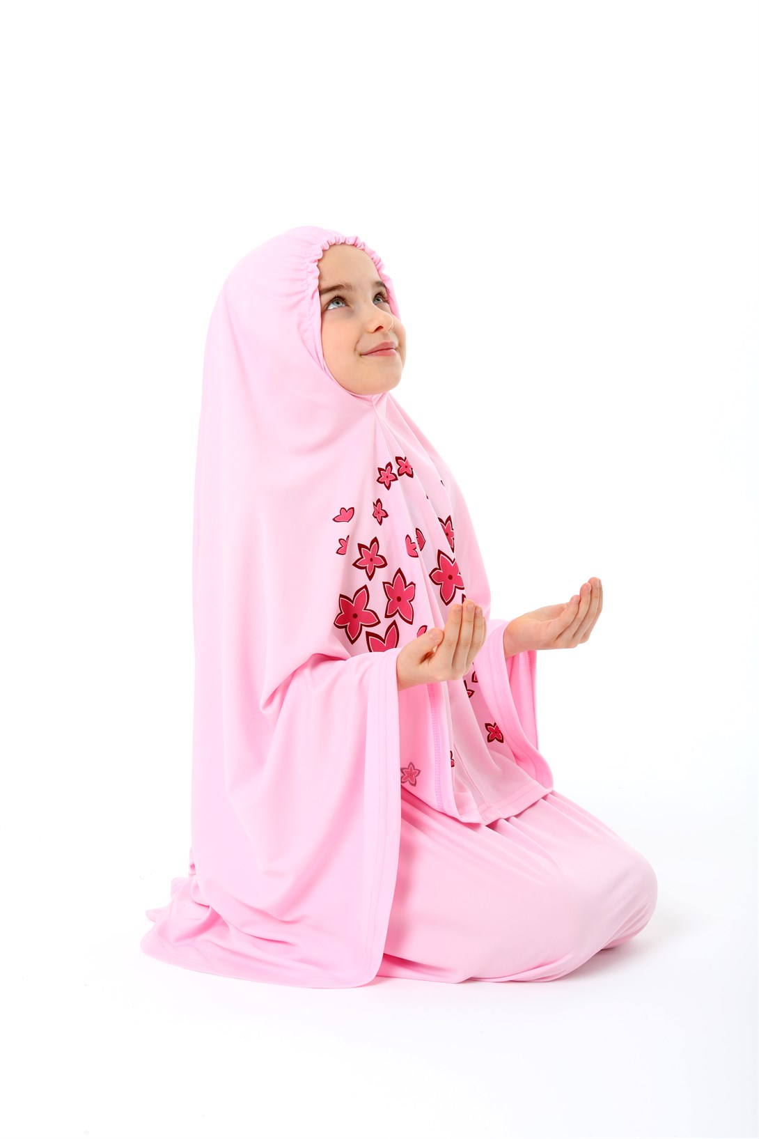 Girl's Prayer Dress Star Printed Long Headscarf