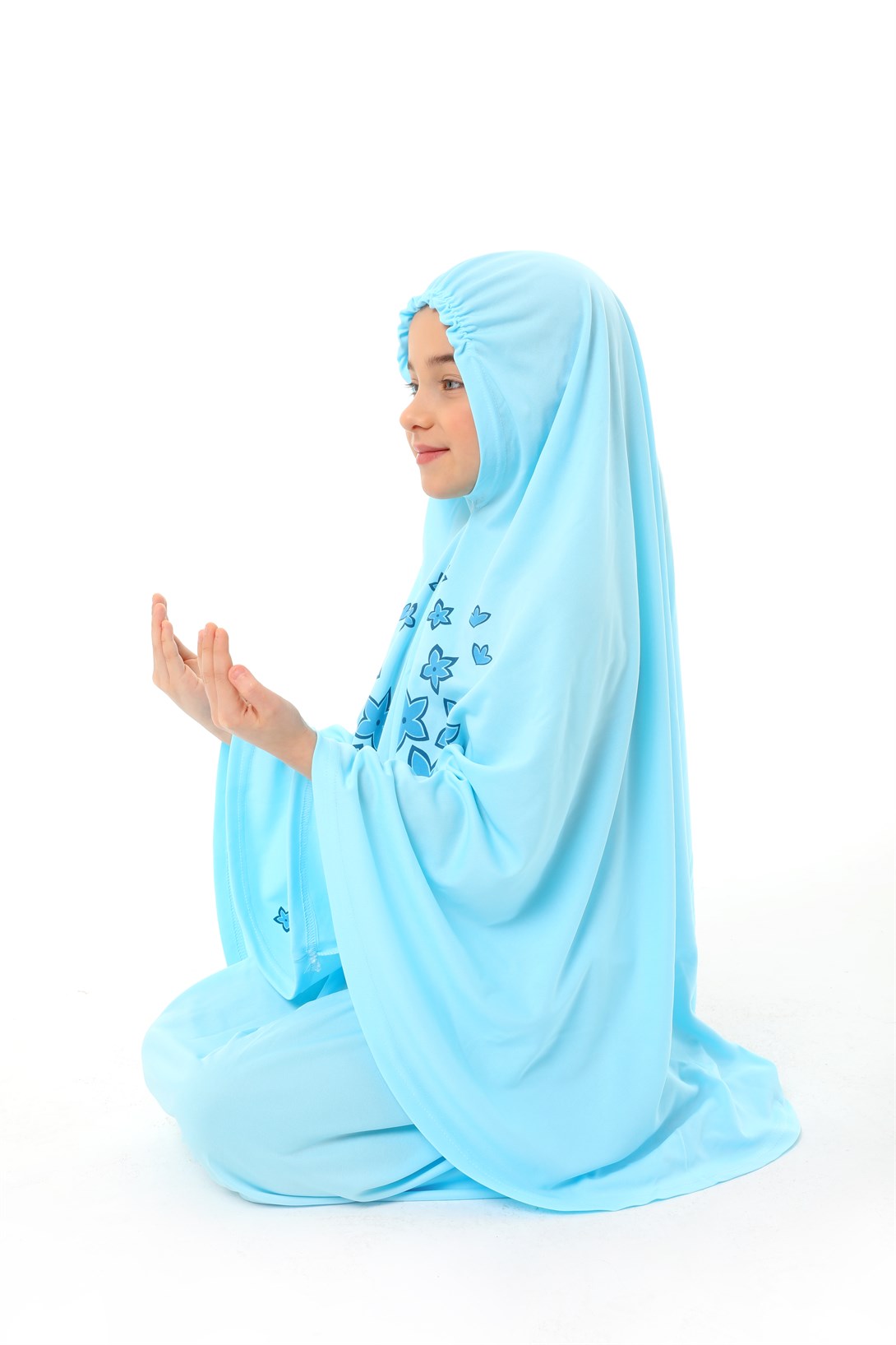 Girl's Prayer Dress Star Printed Long Headscarf